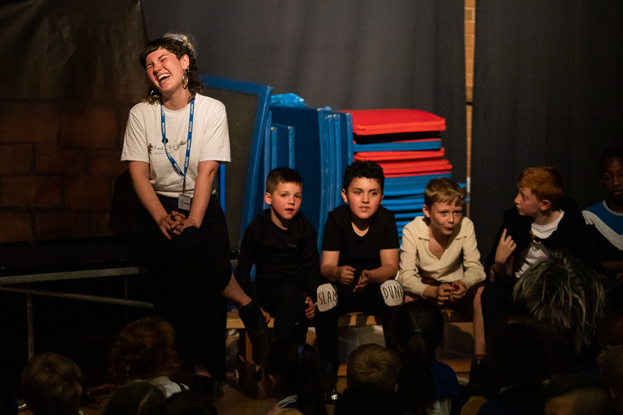 kids and teacher enjoying the workshop