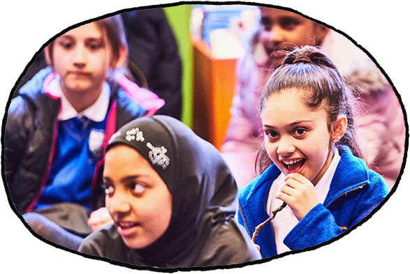 Children at a school workshop